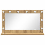 Vanity Mirror Rectangular Artisan Oak 80 x 45 x 18 cm 868324
