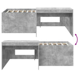 Kids'High Bed Frame with Desk Concrete Grey 90 x 200 cm 3422654