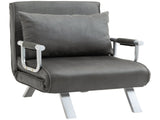 4-in-1 Faux Suede Chair Bed - Grey T3398P344817