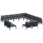 Garden Sofa Set with Cushion Anthracite Steel 3379032