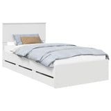 Bed Frame with Drawer White 100 x 200 cm Engineer Wood 3410735