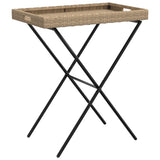 Folding Tray Table Beige 65x40x75 cm Poly Rattan 365130