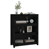 Book Cabinet Black 80x35x97 cm Solid Wood Pine 821683