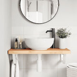 Basin Shelf Wall Mounted Steel and Solid Wood Beech 3302374