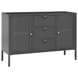 Sideboard Anthracite 105x35x70 cm Steel and Tempered Glass 336078