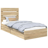 Storage Bed with Drawer Sonoma Oak 90 x 190 cm Engineered Wood 3411929