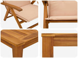 9-Piece Garden Dining Set Natural Solid Acacia Wood 3434586