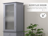 Bathroom Storage Cabinet with 3-tier Shelf Drawer Door, Floor Cabinet Free Standing Tall Slim Side T3398P329548