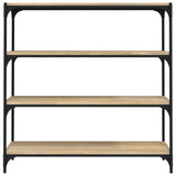 Book Cabinet Sonoma Oak 100x33x100 cm Engineered Wood and Steel 819358