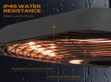 2000W Electric Hanging Patio Heater Ceiling Mounted Halogen Heating Indoor Outdoor with Remote T3398P322174