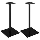 Speaker Stands 2 pcs Black Tempered Glass 1 Pillar Design 51814