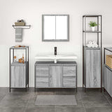 Bathroom Furniture Set with Drawer 3 pcs Grey sonoma and Black 3328382