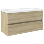 ZNTS 2 Piece Bathroom Furniture Set Ceramic and Engineered Wood 3307660