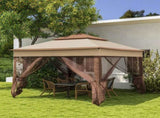 3 x 3 Pop Up Gazebo, Double-roof Garden Tent with Netting and Carry Bag, Party Event Shelter for T3398P322137