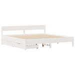 ZNTS Bed Frame without Mattress White 160x200 cm Solid Wood Pine 3301744