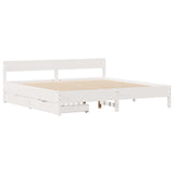 ZNTS Bed Frame without Mattress White 160x200 cm Solid Wood Pine 3301744