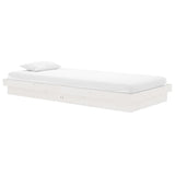 819893 Bed Frame without Mattress White Solid Wood 90x200 cm