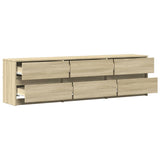 TV Cabinet with LED Sonoma Oak 180x34x50 cm Engineered Wood 3307928