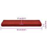 Stair Mats 30 pcs 65x21x4 cm Red Rectangular Edge 3365770