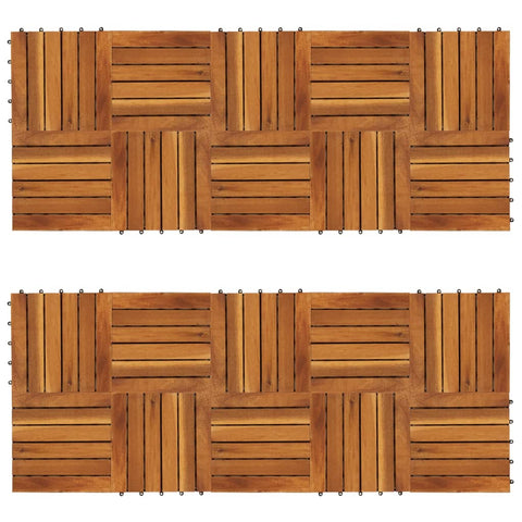 Decking Tiles Vertical Pattern 30 x 30 cm Acacia Set of 20 271790