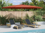 Garden Parasol with Wooden Pole 350 cm Terracotta 44532