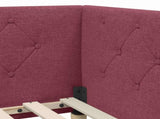 Corner Bed Frame with Headboard Wine Red 90 x 190 cm Fabric 42016564