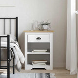 Bedside Cabinet BODO Brown 53x38.5x66 cm Solid Wood Pine 355054