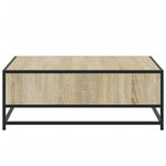 ZNTS Coffee Table Sonoma Oak 80x80x30 cm Engineered Wood and Metal 848770