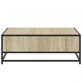 ZNTS Coffee Table Sonoma Oak 80x80x30 cm Engineered Wood and Metal 848770