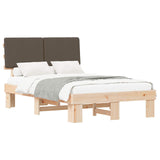 Bed Frame with Upholstered Headboard Taupe 120 x 200 cm 877492