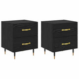 Bedside Cabinet with Drawer 2 pcs Black Oak 40 x 35 x 47.5 cm 881982