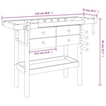 Workbench with Drawers and Vices 124x52x83 cm Solid Wood Acacia 153322