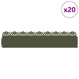 Lawn Edgings 20 pcs Olive Green 103 x 0.05 x 22 cm Steel 874775