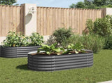 Garden Raised Bed 160x80x44 cm Galvanised Steel Grey 45529