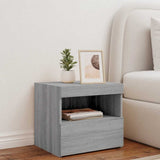 Bedside Cabinet with LED Lights Grey Sonoma 50x40x45 cm 836773