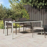 Garden Table White 190 x 90 x 75 cm Poly Rattan 362549