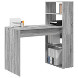 Desk with Shelf Grey Sonoma 113 x 54 x 120 cm Engineered Wood 869279
