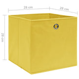 Storage Boxes 10 pcs Non-woven Fabric 28x28x28 cm Yellow 325225