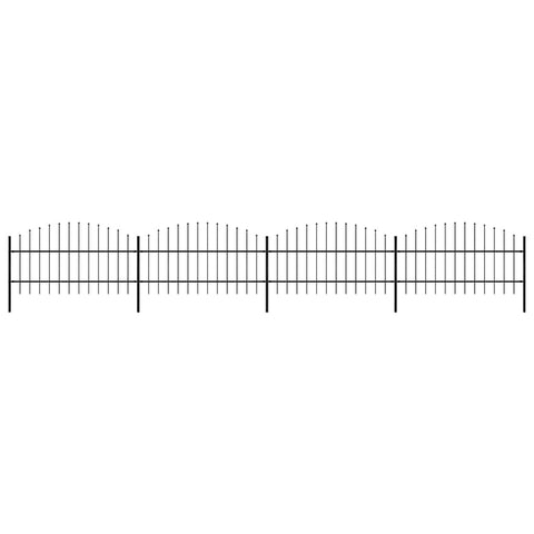 Garden Fence with Spear Top Steel 714.5x100 cm Black 277715