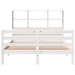 ZNTS Bookcase Bed without Mattress White 120x200 cm Solid Wood Pine 3322236