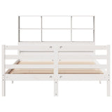 ZNTS Bookcase Bed without Mattress White 120x200 cm Solid Wood Pine 3322236