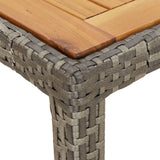 Garden Table 190x90x75 cm Poly Rattan and Acacia Wood Grey 316723