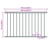 Fence Panel Woerden Powder-coated Steel 1.7x0.75 m Anthracite 145221