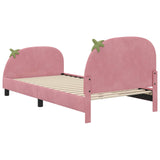 Children's Bed Frame with Headboard Pink 90 x 200 cm Velvet 42011073
