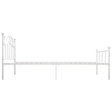 284517 Bed Frame without Mattress White Metal 100x200 cm
