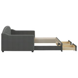 Daybed with Trundle&Drawers without Mattress Dark Grey 90x190 cm Single 3197604