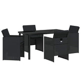 Garden Dining Set 5 pcs Black Poly Rattan 3380594