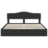 Storage Bed with Headboard Black 200 x 200 cm Engineered Wood 3413062