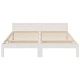 Bed Frame without Mattress White 180x200 cm Super King Solid Wood Pine 859236