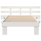 Bed Frame with Headboard White 90 x 190 cm Solid Pine Wood 872717